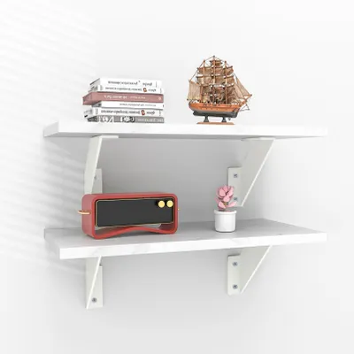 Zdjęcie produktu dla Omgoods - Zestaw 2 nowoczesnych półek ściennych, 43 cm, półka wisząca