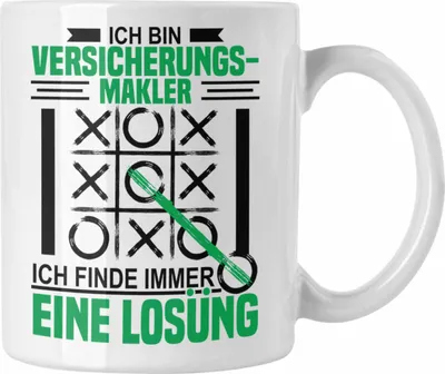 Produktbild von Trendation - Versicherungs-Makler Tasse Geschenk Lustiger Spruch Geschenkidee Verischerungen Geburtstag (Weiß)