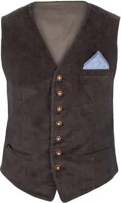 Produktbild von KRÜGER Trachtenweste aus Cord, 100% Baumwolle, grau, V-Ausschnitt, Modell 951166