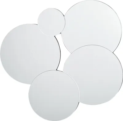 Zdjęcie produktu dla BELIANI Okrągłe lustro ścienne srebrne szkło i MDF 80 x 82 cm okręgi bez ramki