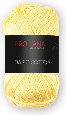 A ball of yellow yarn with a black label.