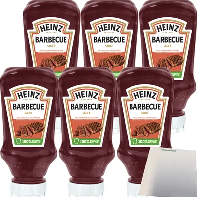 Produktbild von Heinz Barbecue Sauce 6er Pack (6x220ml Flasche) + usy Block