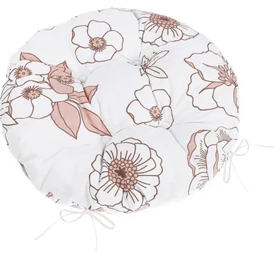 Produktbild von Sitz Adéla gesteppt rund - Durchmesser 40 cm - Lachs, Weiß