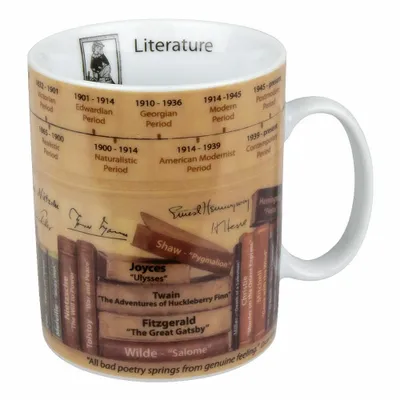 Immagine prodotto di Könitz Literature Wissensbecher, Englisch, Becher, Tasse, Kaffeetasse, Porzellan, Literatur, 460 ml, 11 1 330 1825