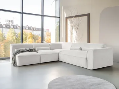 Produktbild von MIUFORM Flex Felix Modulares 6-Sitzer Ecksofa MIUFORM Flex Felix Modulares Ecksofa L-FORM LINKS - 265 x 248 cm - Beige - Sofa Couch
