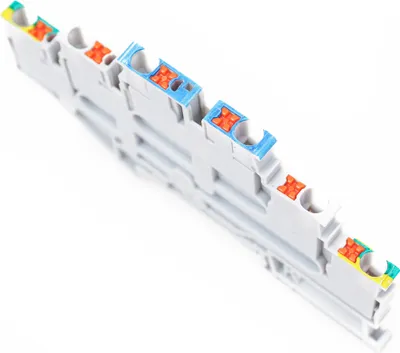 Produktbild von Reihenklemme Durchgangsklemme Verbindungskleme PUSH-IN PE + L + N 3-Etagen Klemme