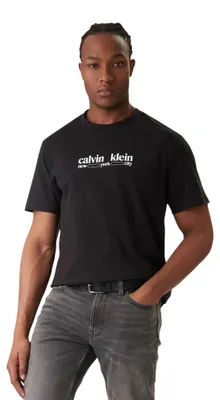 Produktbild von Calvin Klein Jeans SS 30S WHSL CK NYC Herren T-Shirt Schwarz : Größe - XL Größe: XL