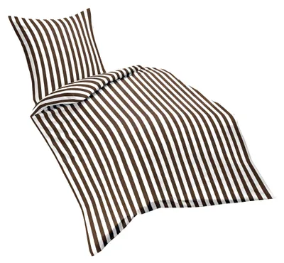 Produktbild von Fleuresse Renforcé Bettwäsche 2tlg 135x200cm Streifen gestreift Türkis Braun Rot Braun
