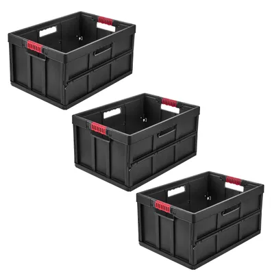 Image de Boîtes pliables professionnelles "keeper benno", lot de 3, 45 litres, couleur gris graphite