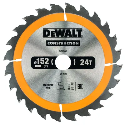 Produktbild von DeWalt Kreissägeblatt Handkr. 152/20 mm 24WZ
