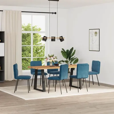 Produktbild von Möbel Esszimmerstühle 6 Stk. Blau Samt - Esszimmerstühle 3315689