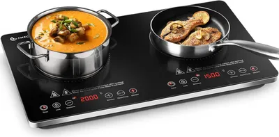Immagine prodotto di AMZCHEF Piano cottura a induzione a 2 fuochi da 3500W con controllo della potenza e timer 4h