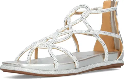Produktbild von Misstyl by Laura Vita Damen Sandalette Strasssteine und Reißverschluss MAXINE 01, Größe:39 EU, Farbe:Silber