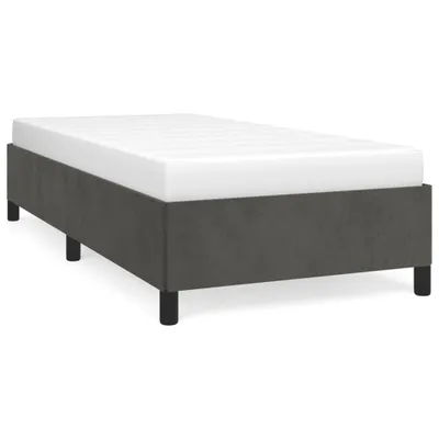 Zdjęcie produktu dla Rama Łóżka, Ciemnoszara, 90 X 200 Cm, Tapicerowana Aksamitem Lumarko!