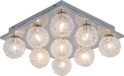 Produktbild von Deckenleuchte silber, Kugel Design, L 37 cm