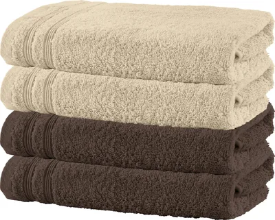 Produktbild von Erwin Müller Duschtuch Heidelberg" 4er-Pack beige-braun 70x140 cm"