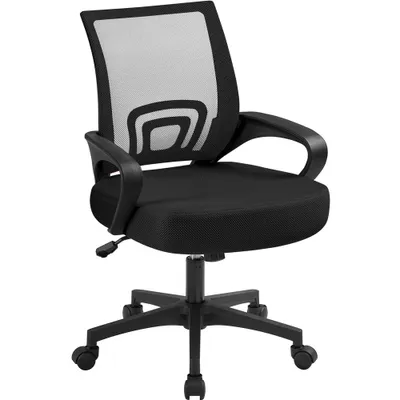 Produktbild von Yaheetech Bürostuhl Schreibtischstuhl ergonomischer Drehstuhl Chefsessel mit Mesh Netz Wippfunktion Schwarz