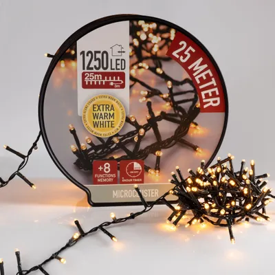 Produktbild von 1.03 Lichterkette auf Trommel - 1250 Micro Cluster LED - 25m - extra warmweiß