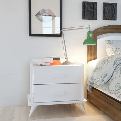 Produktbild von Skye Decor, Andaz- AndazZNA, Weiß, Nachttische & -schränke, 58,6x60x42,1 cm, 100% Melaminbeschichtete Partikelplatte