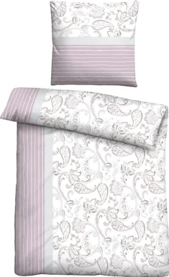 Produktbild von Traumhaft schlafen - Castell - Markenbettwäsche Feinbiber Bettwäsche 0351110 PAISLEY color: viola, size: 1x 135x200 cm + 1x 80x80 cm