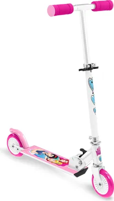 Produktbild von Disney Princess 2-Rad Kinderroller Faltbare Fußbremse Weiß/Rosa
