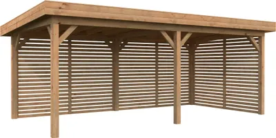 Produktbild von Pavillon Palmako Lenna 16,6 m² Set 309 inkl. Lamellenwänden 588 x 300 cm tauchimprägniert braun