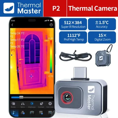Image de Caméra thermique – Caméra infrarouge – Caméra thermographique – Scanner thermique – Résolution 256x192