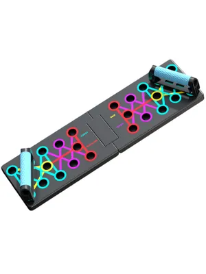 Produktbild von 9-in-1 multifunktionales,faltbares Liegestützbrett–tragbare Heimfitnessausrüstung für gezieltes Krafttraining,Bequeme Aufbewahrung,Anti-Rutsch-Design