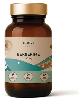 Produktbild von Berberin HCl 150 mg – 120 vegane Kapseln – Nahrungsergänzungsmittel UNUVI
