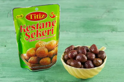 Produktbild von Titiz maronen gekocht | Kestane Şekeri – Taze Kestane | soyulmuş, kavrulmuş ve hafifçe tatlandırılmış | 1 Packung