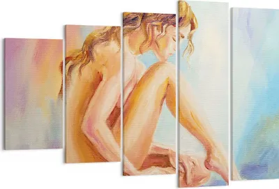 Produktbild von Bild auf Leinwand - Leinwandbild - 5 Teile - Frau Nacktheit Abgesehen von - 150x100cm - Wand Bild - Wanddeko - Wandbilder - Leinwanddruck - Bilder - Wanddekoration - Leinwand bilder - EG150x100-4174