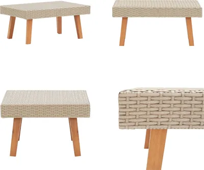 Image de vidaXL Table basse de jardin Poly Rotin Beige - Table basse - Tables - Tables
