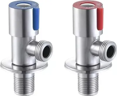 Produktbild von 2er Set Eckventile aus Edelstahl, Eckregulierventil für Spülbecken, 1/2 Zoll Kugelhahn