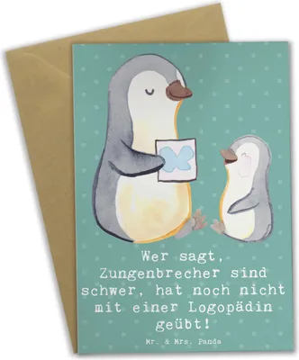 Produktbild von Mr. & Mrs. Panda babykarte Training mit Logopädin - Meeresbrise - Geschenk, Grußkarten, Sprachliebhaber, dankeskarten, Berufsleben, weihnachtskarten, Sprechen, Grußkarte