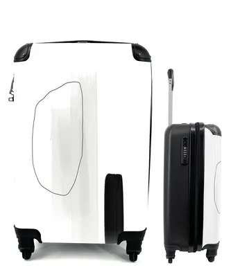 Produktbild von MuchoWow® Koffer Handgepäck Trolley Rollkoffer Kleine Reisekoffer mit 4 Rollen - Linienkunst - Acrylfarbe - Minimalismus - Cabin Size < 55x40x23 cm & 55x40x20 cm - Fotokoffer - Kabinenkoffer - Boardgepäck - Reise-Box - Reisekoffer - Reisegepäck - Koffer mit Bild - Trolley für Kinder