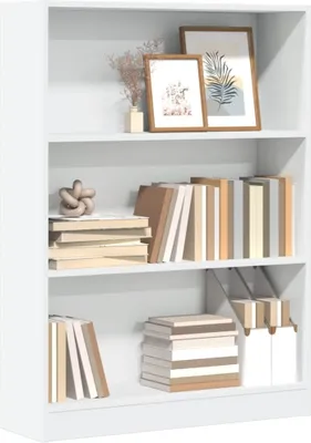 Image de Maison Exclusive - Bibliothèque blanche 80x24x109 cm Matériau dérivé du bois