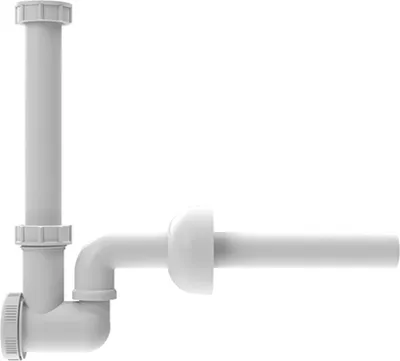 Obrázek produktu pro Hutterer & Lechner HL HLSB135/30 WT- & bidetový sifon DN32x5/4 s čisticím vložkou a rozetou, 1 ks.