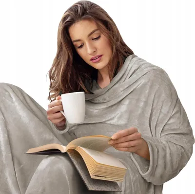 Zdjęcie produktu dla Koc Bluza Oversize Ciepła Gruba Kocobluza Z Kapturem Bingie 150X180Cm