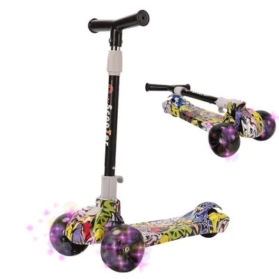 Produktbild von Kinderroller mit LED-Räder Klappbar für Kinder ab 2 Jahre