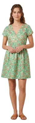 Image de Robe Vero Moda pour femme Mavue Lina à manches longues, verte à motifs floraux, pour l'été, taille L