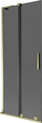 Produktbild von Mexen Velar L Badewannenwand 2-flügelig verschiebbar 85 x 150 cm, Graphit, Gold - 896-085-003-41-50