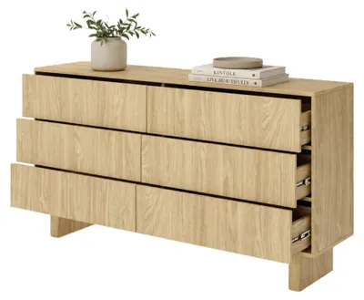 Produktbild von Hasimi - Anrichte, 154x38x83h cm Eichenbraun, 6 Schubladen