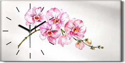 Produktbild von Wohnzimmer-Bild Leinwand Uhr Geräuschlos 60x30 Gemälde Blumen Zweig Kunst - schwarze Hände