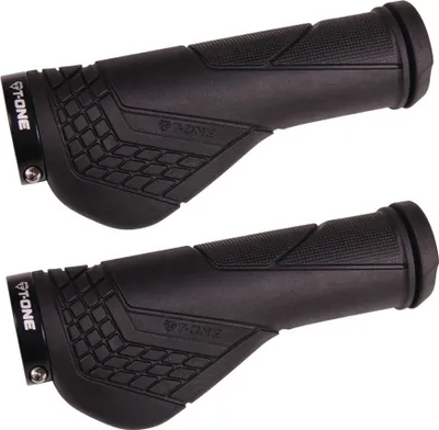 Produktbild von T-ONE Griffe 'Zaha Plus', 1x Schraubensicherung, 130 mm, schwarz/grau (1 Paar)