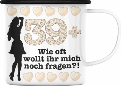 Produktbild von Trendation - 40. Geburtstag Frauen Emaille Tasse Geschenk Geschenkidee 40er Geburtstag Spruch Perfektion Mama Mutter (Schwarz)