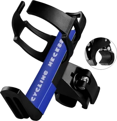 Immagine prodotto di Portabottiglie universale per bicicletta, nero, plastica e metallo, 14,7 cm