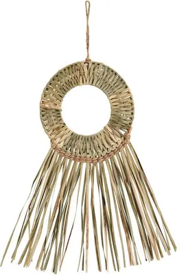Produktbild von Boho-Wanddeko aus Dekogras, Maße ca. 39x18cm | Seegras-Wanddeko