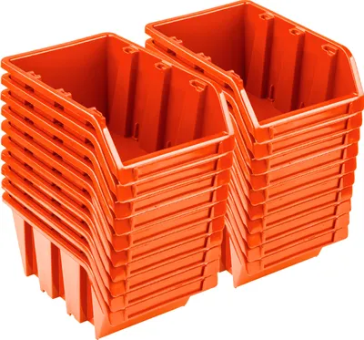 Produktbild von 20x Sichtlagerbox Sortierbox Lagerbox Stapelbox orange NP10 Lagersystem