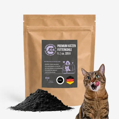 Produktbild von Premium Futterkohle für Katzen EBC-es – 1L | Futterkohle für Katzen zur Unterstützung, Geruchsbindung und Nährstoffverwertung C44-Zittau