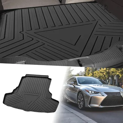 Produktbild von Flache Gesichtsladeflächenheckkofferraummatte Kofferraumladung Gepäckstiefeltablettmatte Streifen- und Dreiecksmuster für Lexus IS 2013-2021 Rutschfest